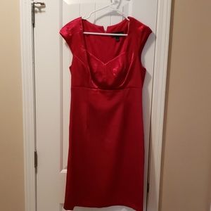 Satin red cocktail dress
